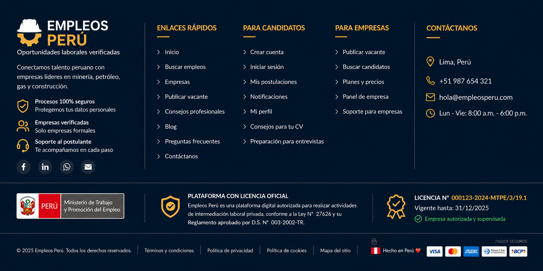 Footer de Empleos Peru